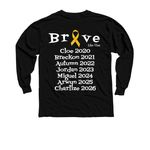 Brave Like Cloe 2026, a Black Youth Long Sleeve Tee (back-view)