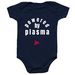 Powered by Plasma Onesie, a Navy Infant Onesie