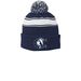 Colts Printed Beanies, a True Navy/ White Printed Stripe Pom-Pom Beanie