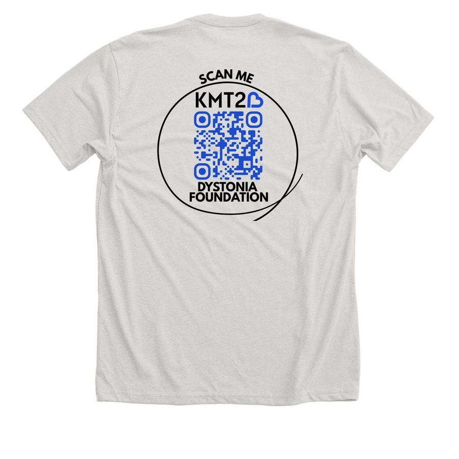 KMT2B Dystonia Foundation, a Heather Cement Premium Unisex Tee (back-view)