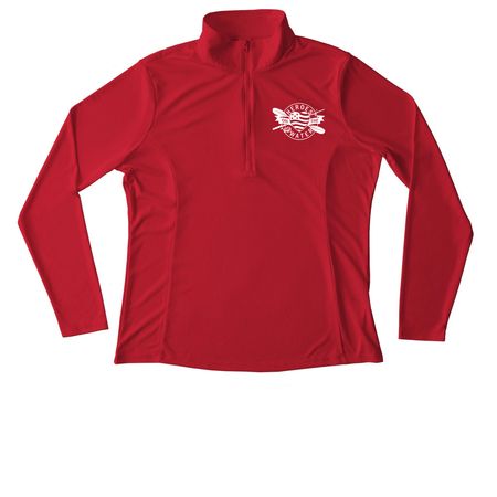 Performance Meets Purpose, a True Red Women's Performance Quarter Zip Pullover