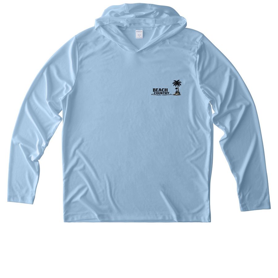 Beach Country ?Sunset? SPF, a Light Blue UV Performance Long Sleeve Hoodie