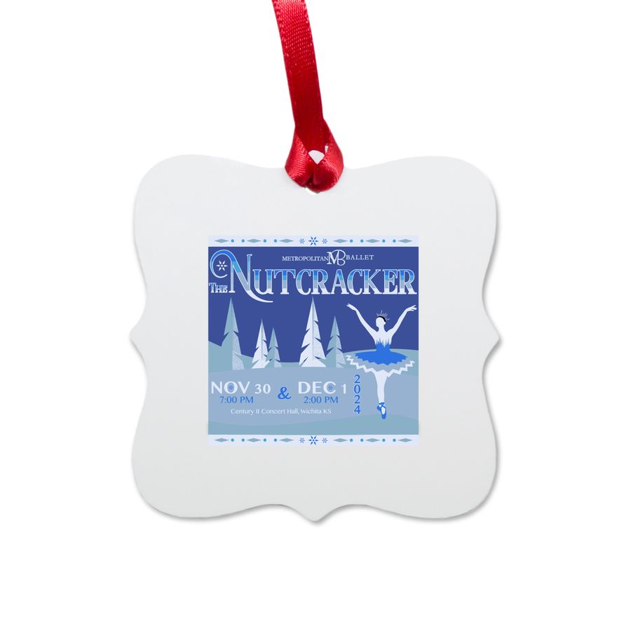 2024 Nutcracker Ornament, a White Aluminum Square Ornament