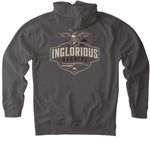 KYLN, a Charcoal Heavyweight Pullover Hoodie (back-view)