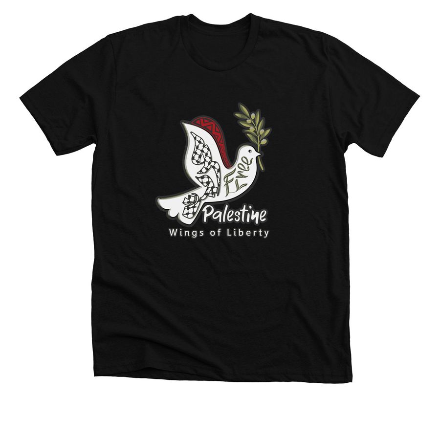 Palestine - Wings of Liberty??, a Solid Black Blend Premium Unisex Tee