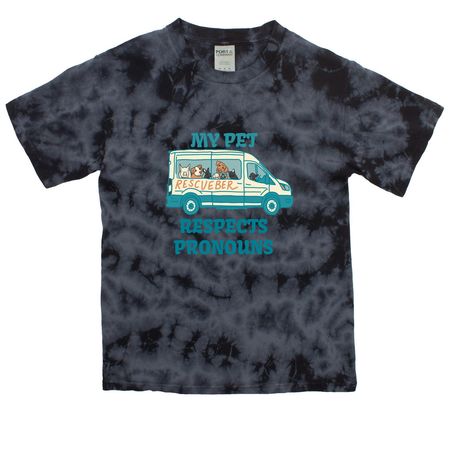 Proud of the pronouns&nbsp;, a Black Youth Crystal Tie Dye Tee