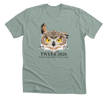 2026 Winner: Tweek! (light shirts), a Heather Sage Premium Unisex Tee