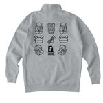 Child Passenger Safety Technician, a Grey Heather Midweight Quarter Zip Pullover (back-view)