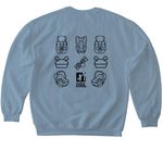Child Passenger Safety Technician, a Stone Blue Softstyle Crewneck Sweatshirt (back-view)