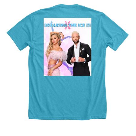 Amber & Pasha (DWTS), a Heather Aqua Premium Unisex Tee (back-view)