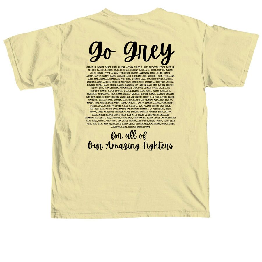 Brain Cancer Awareness Shirts, a Butter Comfort Colors Unisex Tee (back-view)