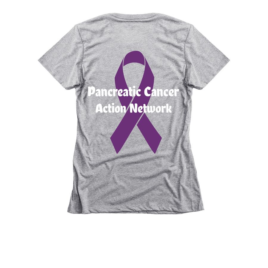 Chicago PanCAN Affiliate Apparel, a Dark Heather Grey Women's Slim Fit Tee (back-view)