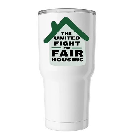 The United Fight, a White Insulated Tumbler