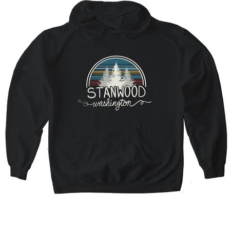 Stanwood Front Printed Sweatshirt, a Black Gildan Softstyle Pullover Hoodie
