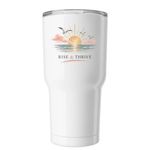 Dream Big, Make It Happen, a White Insulated Tumbler (back-view)