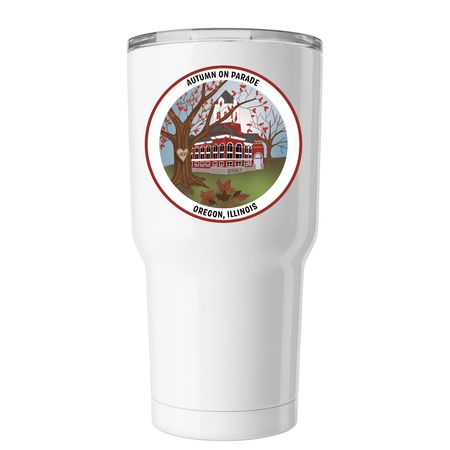 Official AOP Merch, a White Insulated Tumbler