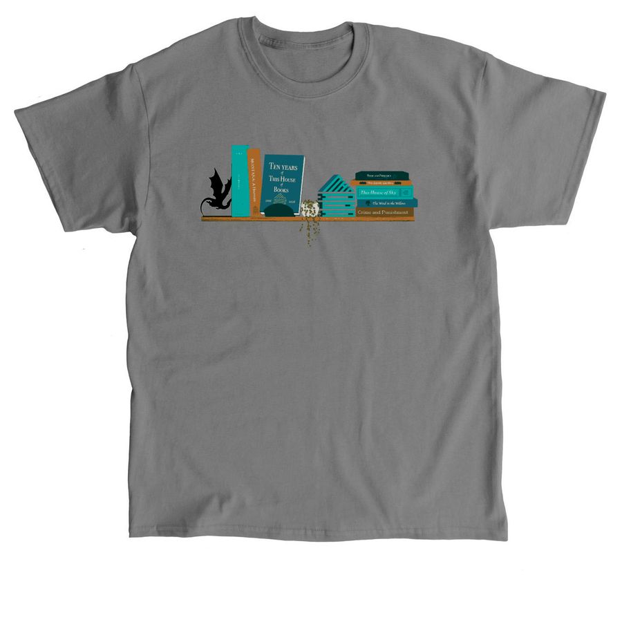Ten Years of This House of Books, a Charcoal Classic Unisex Tee