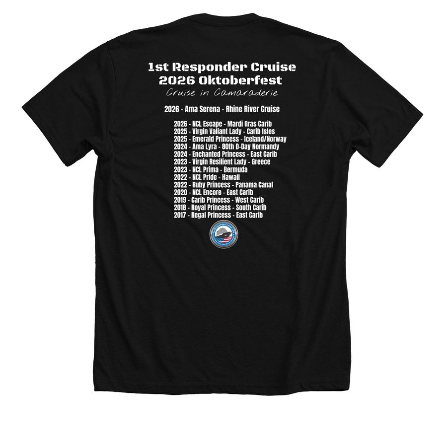 1st Responder Oktoberfest 2026, a Solid Black Blend Premium Unisex Tee (back-view)