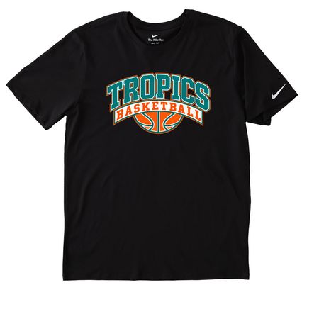 Tropics Basketball, a Black Nike Dri-FIT Jersey Blend Performance Tee