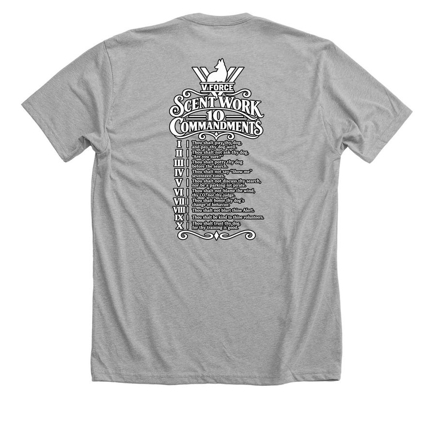 10 Commandments 2.0 V Force, a Athletic Heather Premium Unisex Tee (back-view)