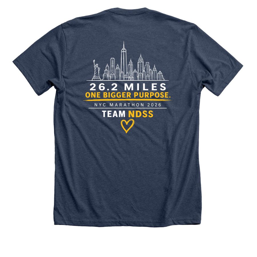 Every Mile Means More., a Heather Navy Premium Unisex Tee (back-view)
