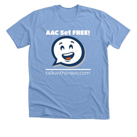 Bravo Smiley Shirts, a Heather Carolina Blue Premium Unisex Tee