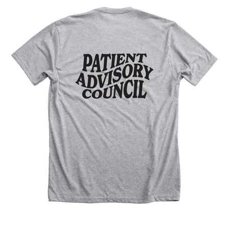 Advocate, Empower, Support Merch, a Athletic Heather Premium Unisex Tee (back-view)