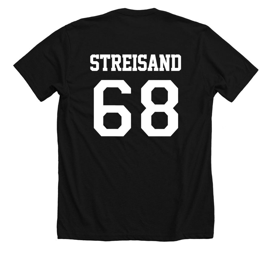 Streisand '68, a Solid Black Blend Premium Unisex Tee (back-view)
