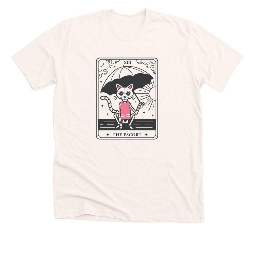 The Escort, a Heather Natural Premium Unisex Tee