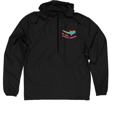 Be Mad, Create Change Windbreaker, a Black Quarter-Zip Windbreaker