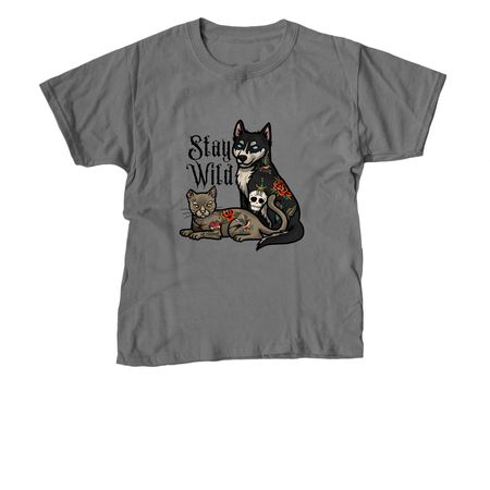 Stay Wild, a Charcoal Youth Unisex Tee
