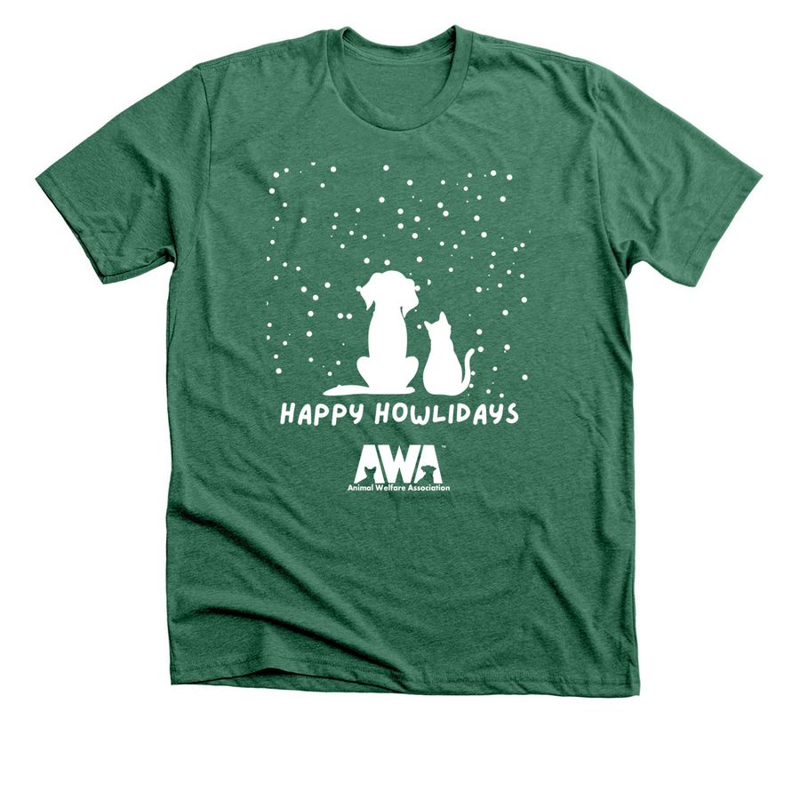 Happy Howlidays, a Heather Grass Green Premium Unisex Tee