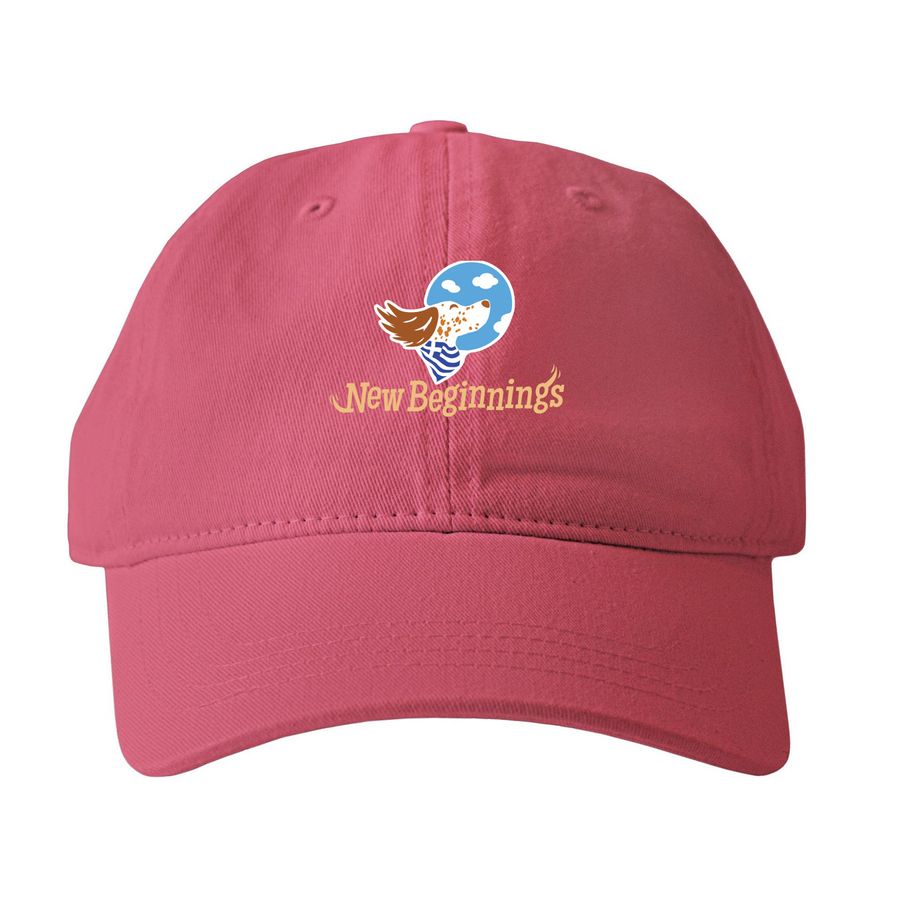 New Beginnings Hats, a Red Printed Pigment Dye Baseball Cap
