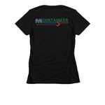 Mountaineer Montessori Adult M-Gear&nbsp;, a Black Women's Slim Fit Tee (back-view)
