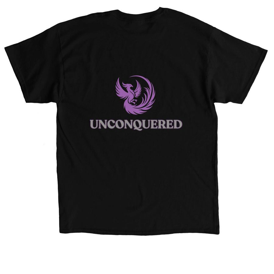 Heart Ribbon - Eric Strong - Unconquered, a Black Classic Unisex Tee (back-view)