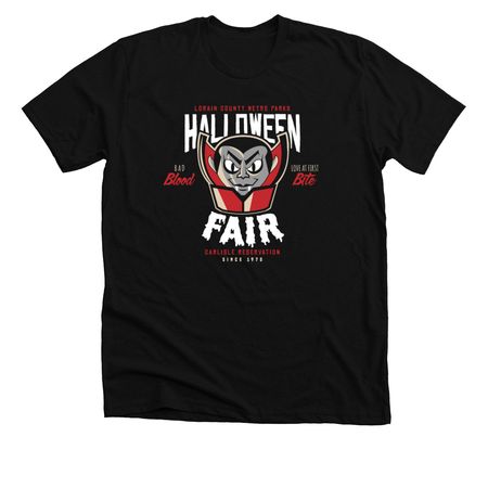 Halloween Fair: Vampire, a Solid Black Blend Premium Unisex Tee