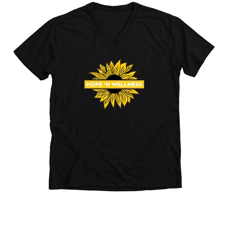 Hope N Wellness V Neck, a Solid Black Blend Premium V-Neck Tee