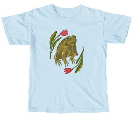 Toad and Tulips, a Chambray Comfort Colors Unisex Tee