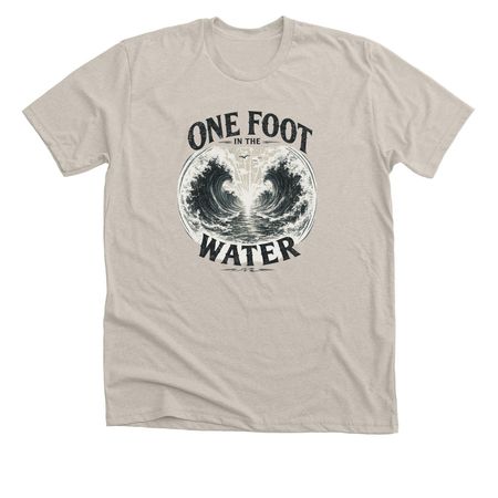 One Foot In The Water (Parted Sea), a Heather Dust Premium Unisex Tee