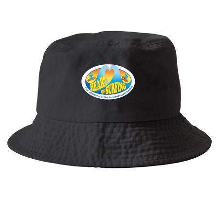 Heart Of Surfing Official Logo Hats, a Black Printed Bucket Hat