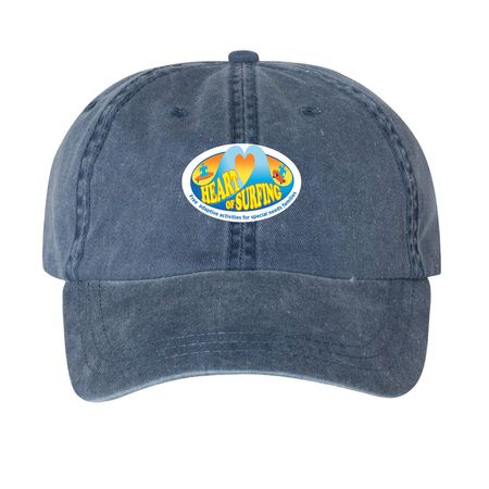 Heart Of Surfing Official Logo Hats, a Navy Printed Pigment Dye Baseball Cap