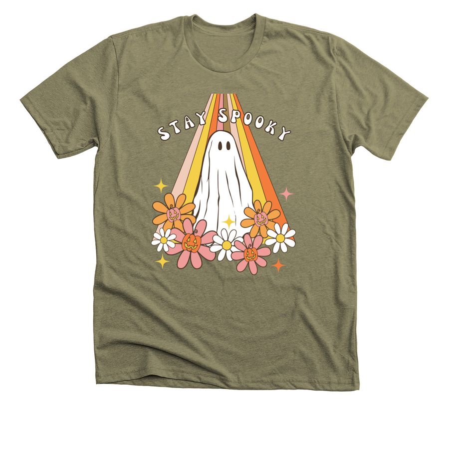 Stay Spooky, a Light Olive Premium Unisex Tee