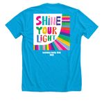 Official 2026 Hey Jude Buddy Walk Tee Shirt!, a Neon Blue Premium Unisex Tee (back-view)