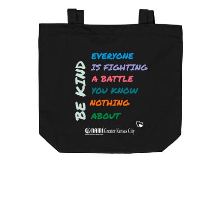 Be Kind Bag, a Black Organic Cotton Tote Bag