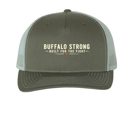 Buffalo Strong Trucker, a Beetle/ Quarry Printed Five-Panel Trucker Cap