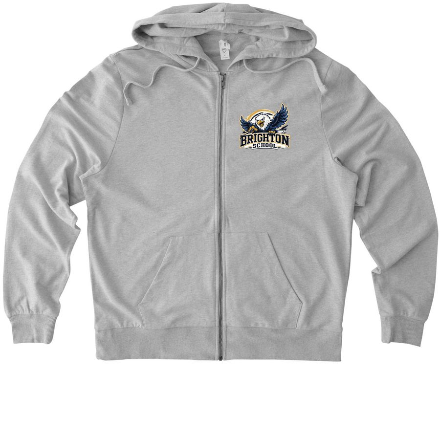 Eagle Spirt Zip Ups- (Neutral), a Granite Grey Heather Allmade Organic French Terry Zip Up Hoodie
