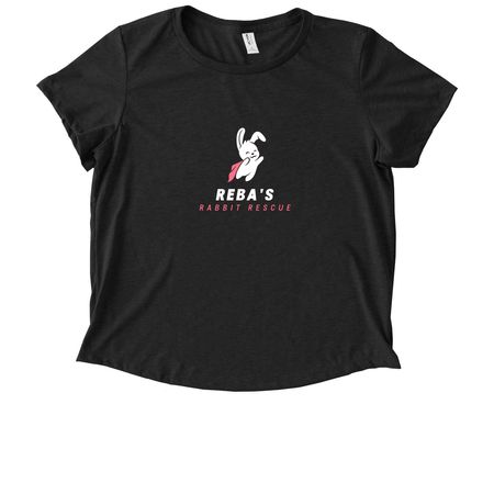 Reba's Rabbit Rescue, a Space Black Allmade Eco Triblend Women?s Scoop Neck Tee