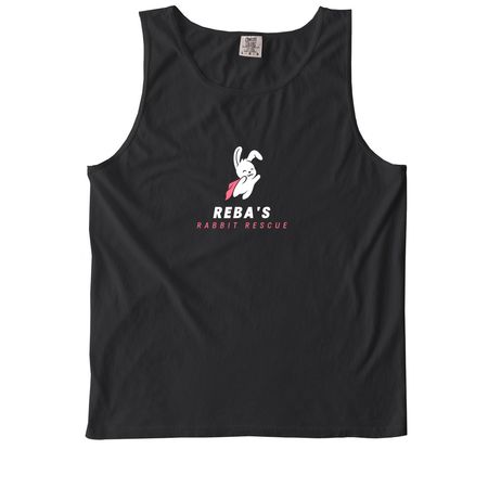 Reba's Rabbit Rescue, a Black Comfort Colors Tank Top