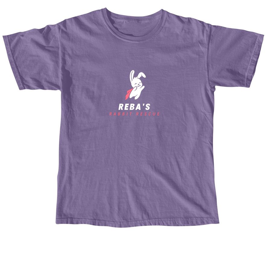 Reba's Rabbit Rescue, a Grape Comfort Colors Unisex Tee