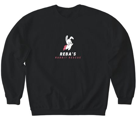 Reba's Rabbit Rescue, a Black Softstyle Crewneck Sweatshirt